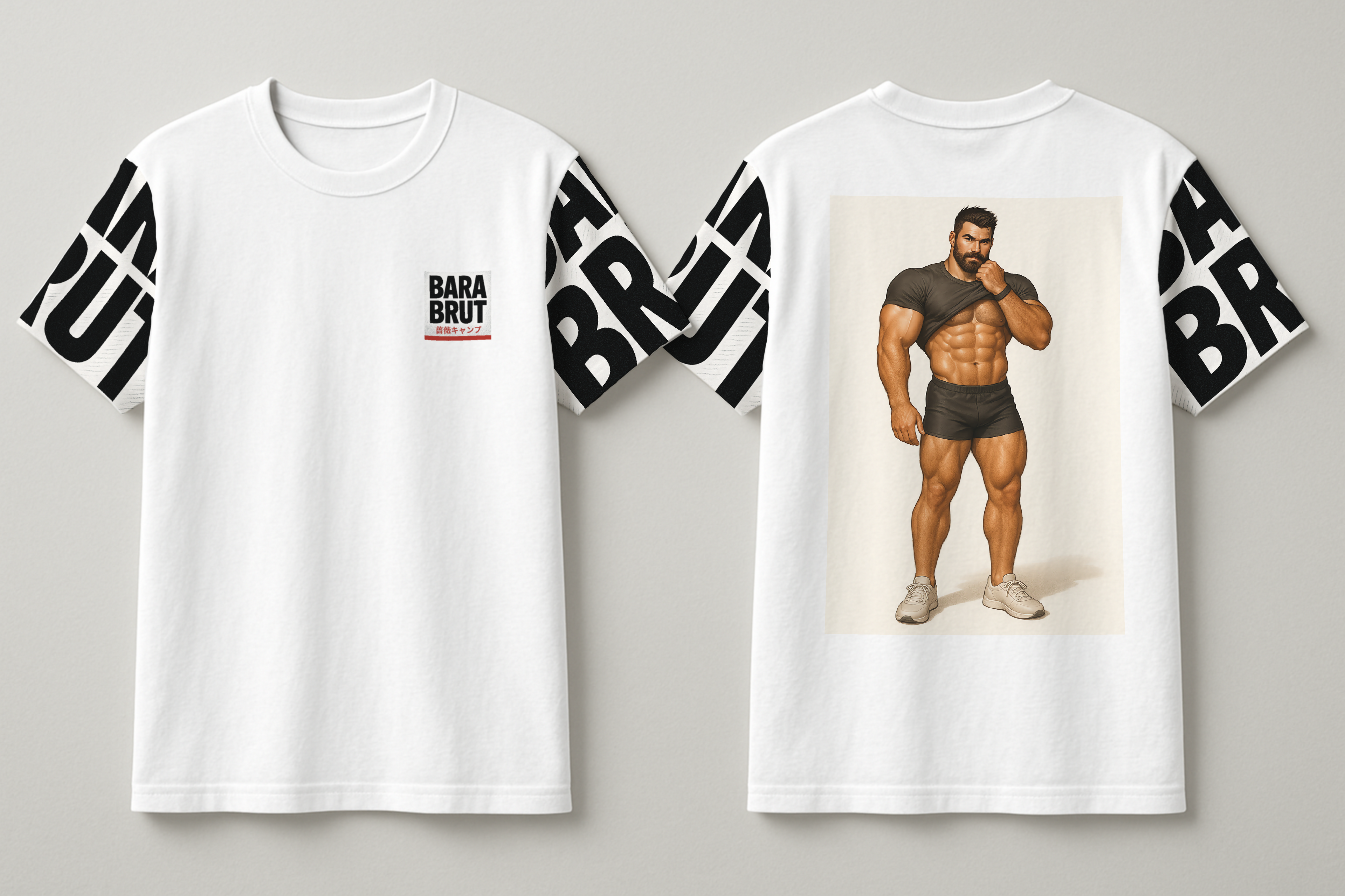 Bara Icon Ryan T-Shirt – Sexy Gym-Inspired Men’s Graphic Tee | Bodybuilder Art Shirt