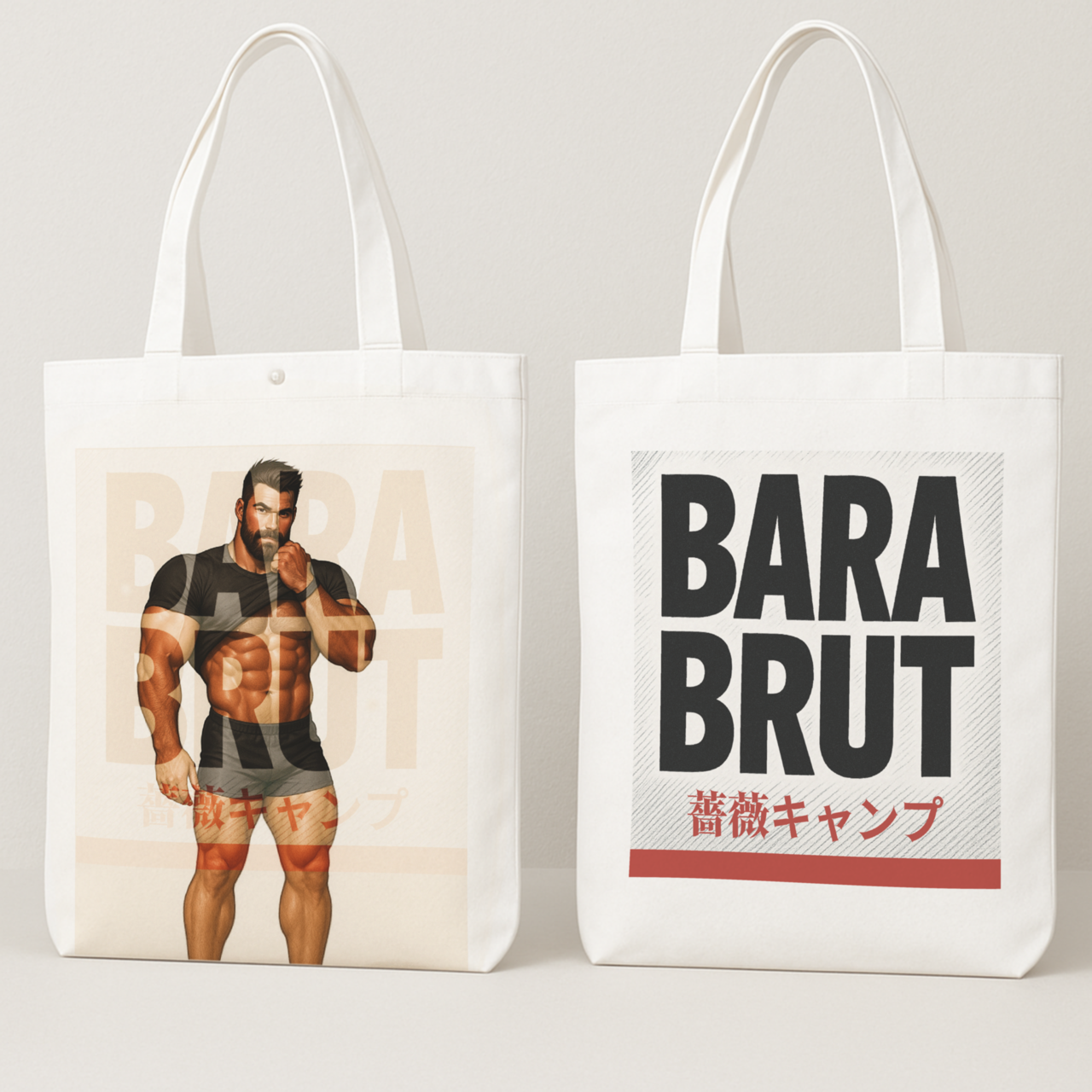 Bara Icon Ryan Tote Bag – Japanese Muscle Man Art Canvas Bag | Gay Pride Streetwear
